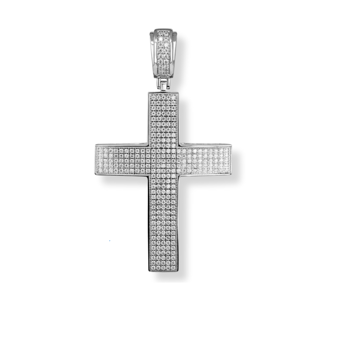 Moissanite Cross Pendant Real 925 Sterling Silver