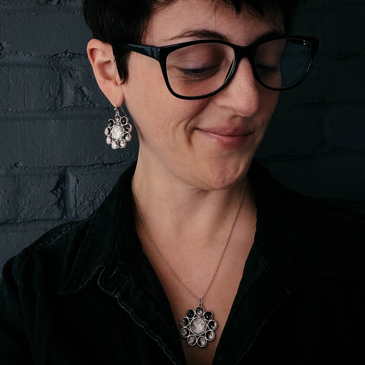 Moon Phase Halo Pendant