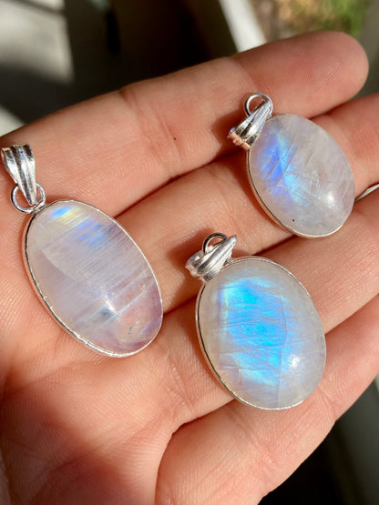 Moonstone Pendant – 1” Crystal Necklace