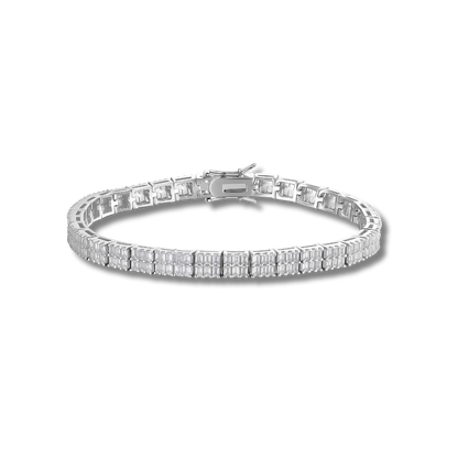 Baguette Moissanite Square Tennis Bracelet Solid 925 Sterling Silver