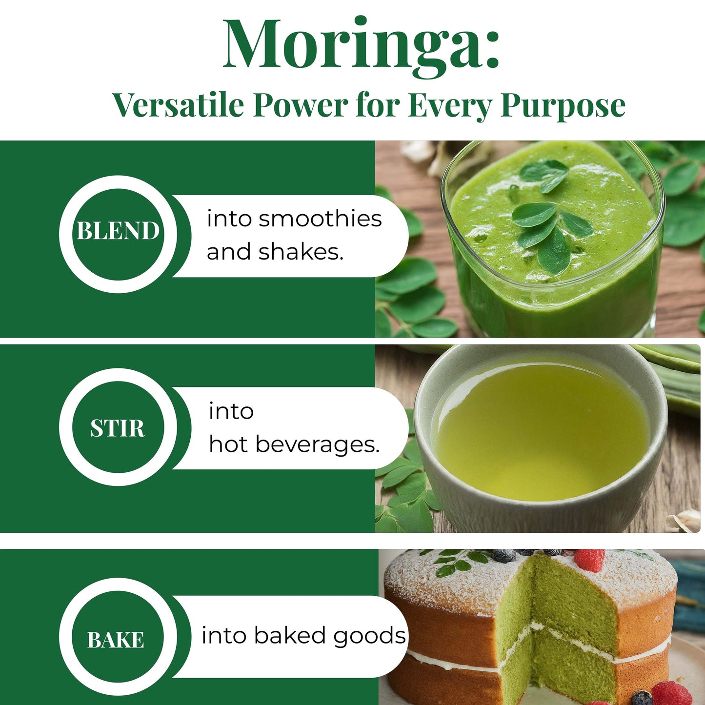 Akshit Moringa (Oleifera) Tea Leaves – Herbal Tea, 100% Natural Moringa Leaves, Boosts Energy & Immunity - 2.6 oz