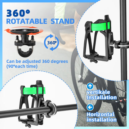 ROCKBROS Adjustable Water Bottle Holder for 2.3-3" Bottles, Bike & Motorcycle Mount