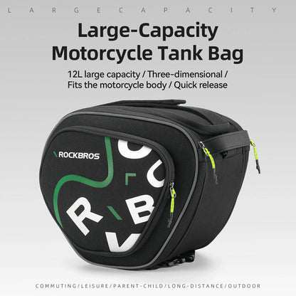Motorcycle Tank Bag Helmet Bag 12L With Rain Cover