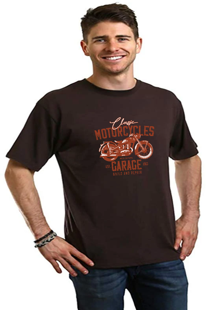 Motorcycles Garage Men's Bamboo Viscose/Organic Cotton Short Sleeve Graphic T-Shirt