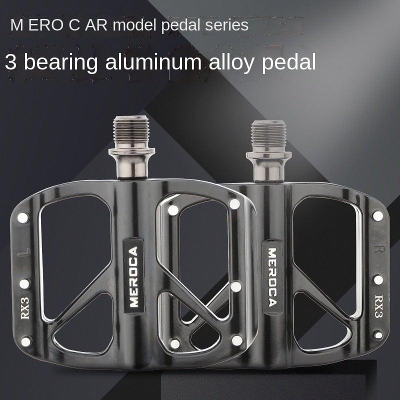 Mountain Bike Flat Pedals Aluminum Alloy Anti-Skid Pedal Sealed DU Bearing Pedal Bicycle Parts Sealed Bearing Mountain Bicycle Flat Pedals Lightweight Aluminum Alloy Wide Platform Cycling Pedal -Universal Lightweight Aluminum Alloy Platform