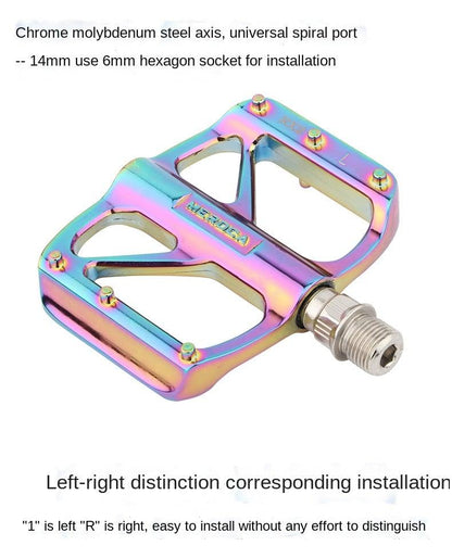 Mountain Bike Flat Pedals Aluminum Alloy Anti-Skid Pedal Sealed DU Bearing Pedal Bicycle Parts Sealed Bearing Mountain Bicycle Flat Pedals Lightweight Aluminum Alloy Wide Platform Cycling Pedal -Universal Lightweight Aluminum Alloy Platform