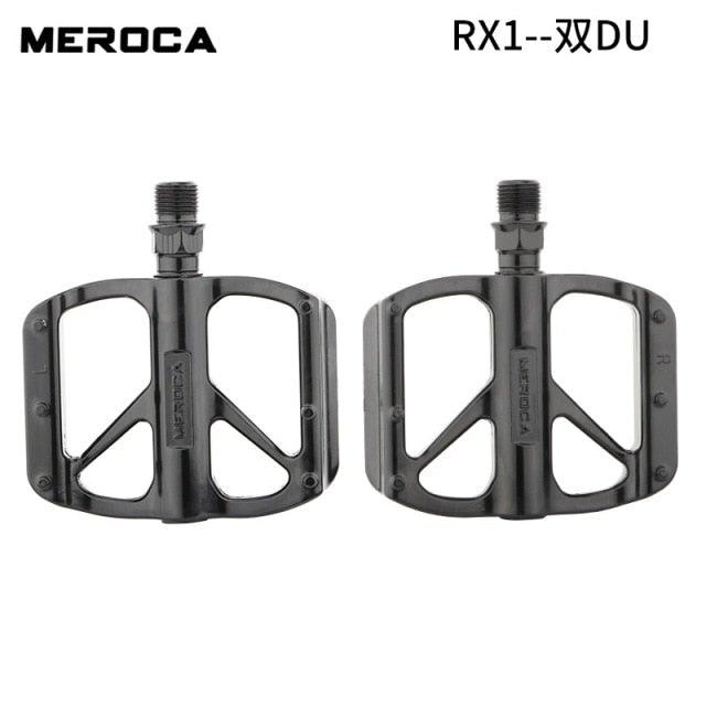 Mountain Bike Flat Pedals Aluminum Alloy Anti-Skid Pedal Sealed DU Bearing Pedal Bicycle Parts Sealed Bearing Mountain Bicycle Flat Pedals Lightweight Aluminum Alloy Wide Platform Cycling Pedal -Universal Lightweight Aluminum Alloy Platform