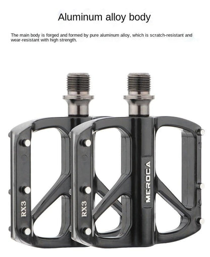 Mountain Bike Flat Pedals Aluminum Alloy Anti-Skid Pedal Sealed DU Bearing Pedal Bicycle Parts Sealed Bearing Mountain Bicycle Flat Pedals Lightweight Aluminum Alloy Wide Platform Cycling Pedal -Universal Lightweight Aluminum Alloy Platform
