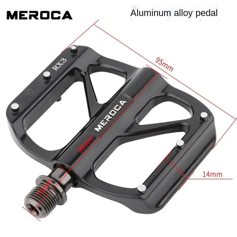 Mountain Bike Flat Pedals Aluminum Alloy Anti-Skid Pedal Sealed DU Bearing Pedal Bicycle Parts Sealed Bearing Mountain Bicycle Flat Pedals Lightweight Aluminum Alloy Wide Platform Cycling Pedal -Universal Lightweight Aluminum Alloy Platform