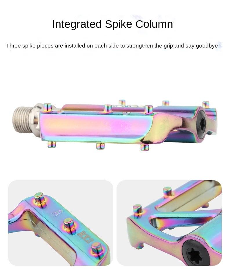 Mountain Bike Flat Pedals Aluminum Alloy Anti-Skid Pedal Sealed DU Bearing Pedal Bicycle Parts Sealed Bearing Mountain Bicycle Flat Pedals Lightweight Aluminum Alloy Wide Platform Cycling Pedal -Universal Lightweight Aluminum Alloy Platform