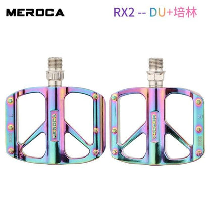 Mountain Bike Flat Pedals Aluminum Alloy Anti-Skid Pedal Sealed DU Bearing Pedal Bicycle Parts Sealed Bearing Mountain Bicycle Flat Pedals Lightweight Aluminum Alloy Wide Platform Cycling Pedal -Universal Lightweight Aluminum Alloy Platform