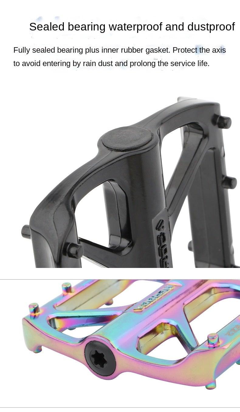 Mountain Bike Flat Pedals Aluminum Alloy Anti-Skid Pedal Sealed DU Bearing Pedal Bicycle Parts Sealed Bearing Mountain Bicycle Flat Pedals Lightweight Aluminum Alloy Wide Platform Cycling Pedal -Universal Lightweight Aluminum Alloy Platform