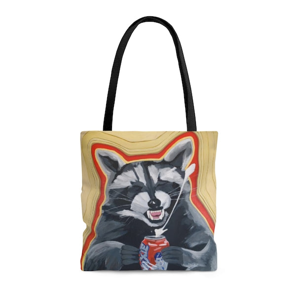 Camp Crasher Raccoon Tote Bag