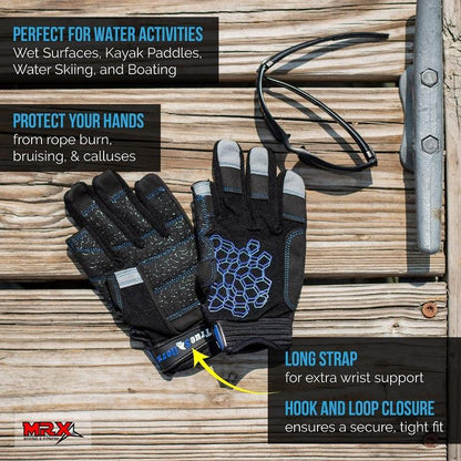 Sailing Gloves 2 Cut Fingers Unisex For Kayaking, Water Sports 8683