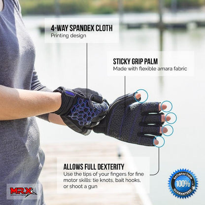 Sailing Gloves 2 Cut Fingers Unisex For Kayaking, Water Sports 8683