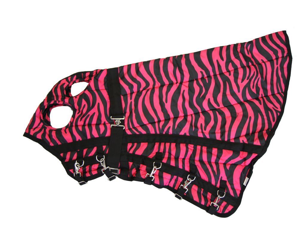AJ Tack 600D Waterproof Hood - Pink Zebra - Small