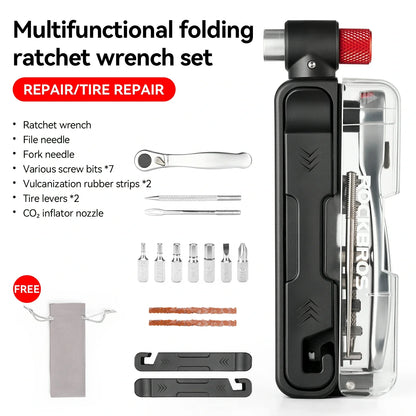 Multifunctional Mini Ratchet 15 In 1 Bike Repair Tool Kit for Cycling Emergencies