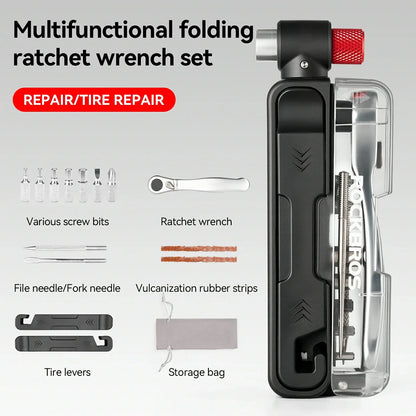 Multifunctional Mini Ratchet 15 In 1 Bike Repair Tool Kit for Cycling Emergencies