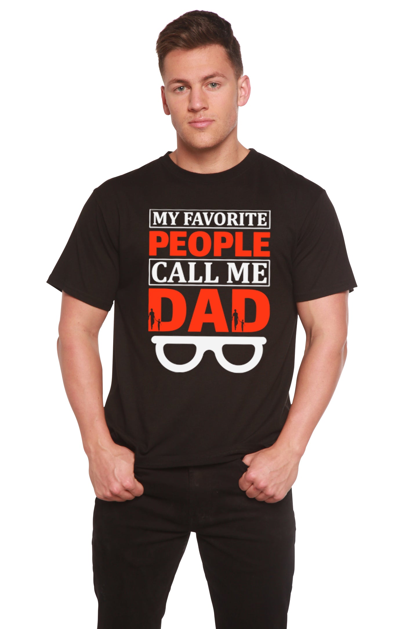My Favorite People Call Me Dad Men's Bamboo Viscose/Organic Cotton Short Sleeve Graphic T-Shirt