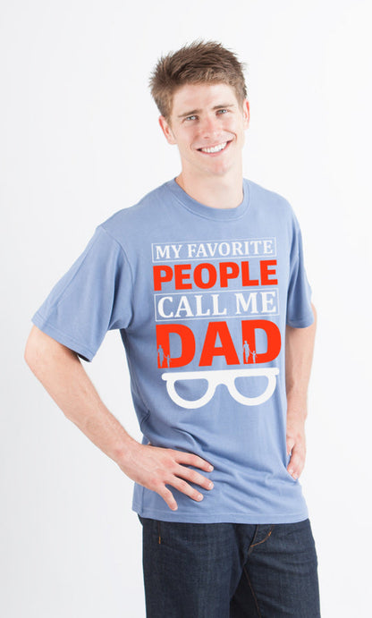 My Favorite People Call Me Dad Men's Bamboo Viscose/Organic Cotton Short Sleeve Graphic T-Shirt