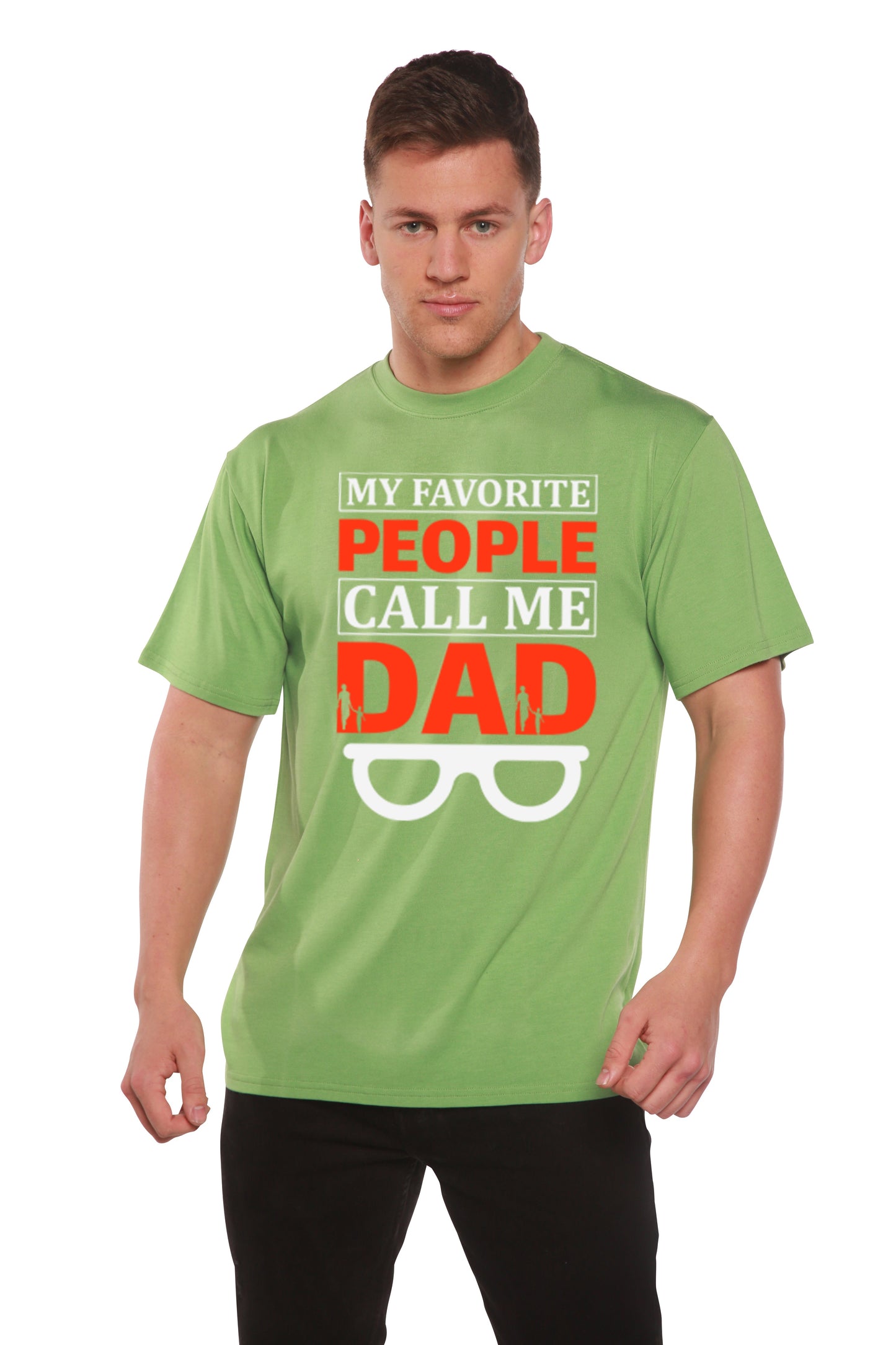 My Favorite People Call Me Dad Men's Bamboo Viscose/Organic Cotton Short Sleeve Graphic T-Shirt