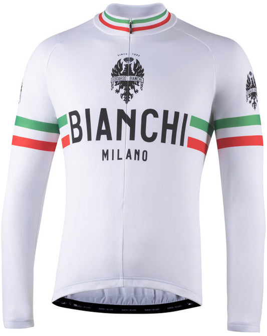 Bianchi Milano Leggenda Storia Men's L/S Cycling Jersey (White) M, 2XL