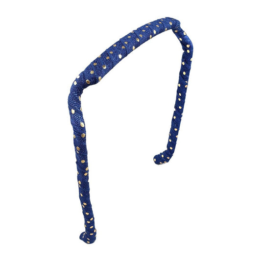 Gold Polka Dots on Navy Headband