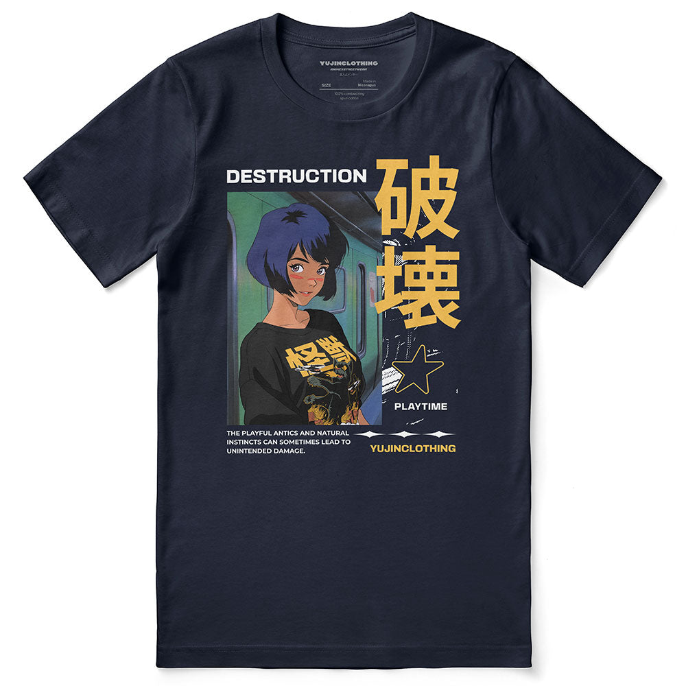 Cat Destroyer And Girl T-Shirt
