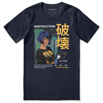 Cat Destroyer And Girl T-Shirt