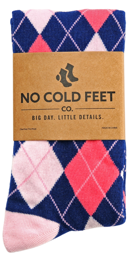 Navy and Pink Argyle Socks