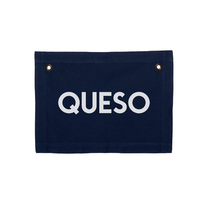 Queso Small Canvas Flag