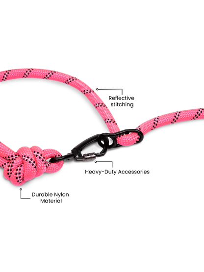Neon Pink Runners Hands-Free Dog Leash