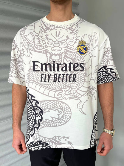 New Season Real Madrid Dragon Printed Oversized T-Shirt