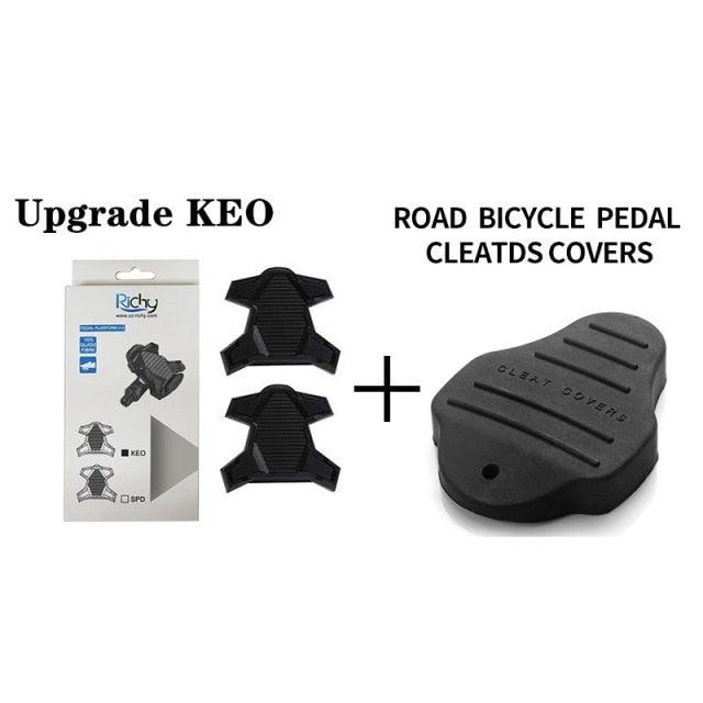 New Upgrade Road Bike Clipless Pedal Platform Adapter Convert For Look System Bicycle Clip Pedal Adaptor Converts Clipless Into Flat Pedals No Cleats Needed Adding Grip And Comfort