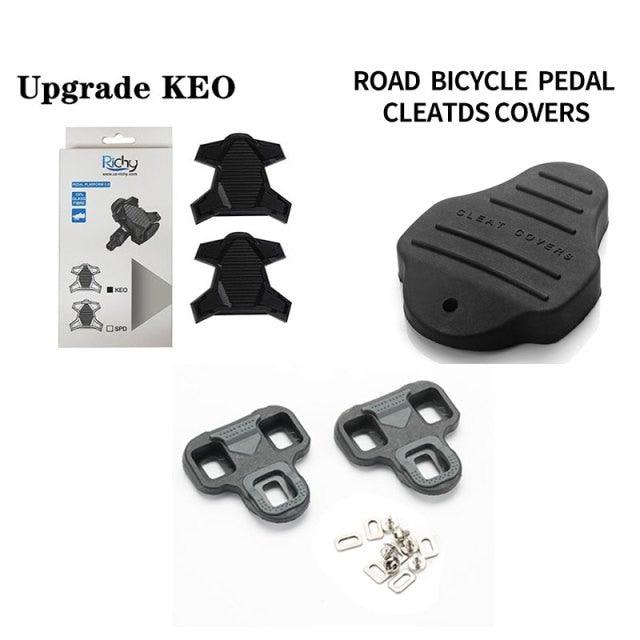 New Upgrade Road Bike Clipless Pedal Platform Adapter Convert For Look System Bicycle Clip Pedal Adaptor Converts Clipless Into Flat Pedals No Cleats Needed Adding Grip And Comfort