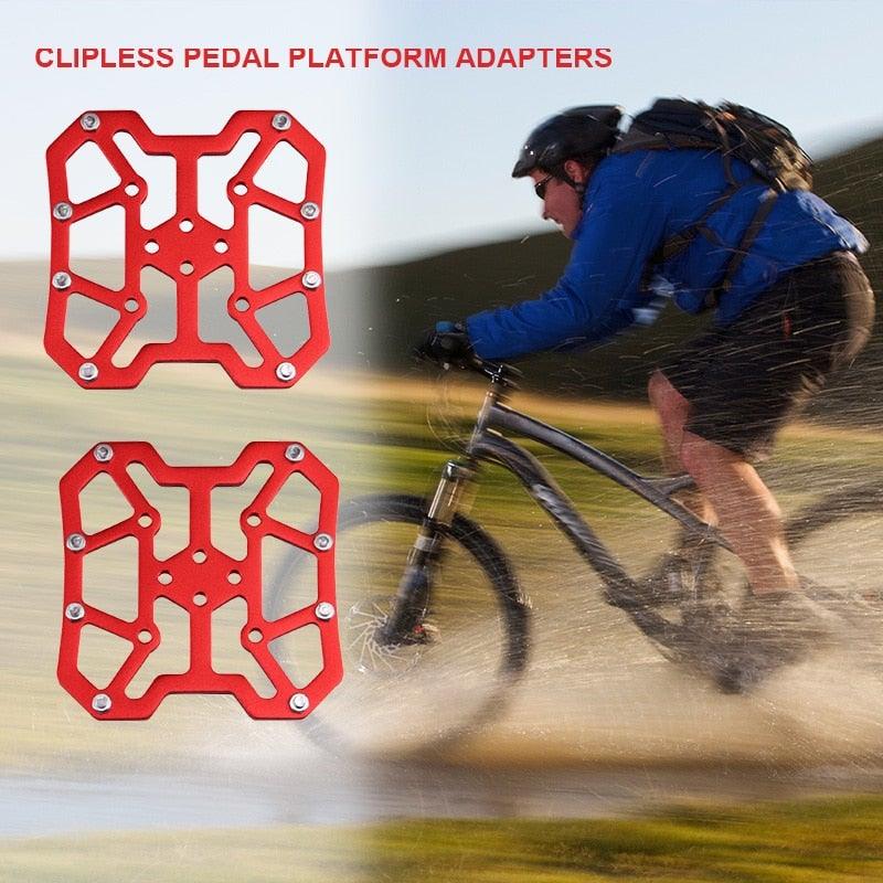 Newest Universal Clipless To Platform Adapters Cleats Pedal For Speed play Bike Cycle Platform Adapter Bicycle Universal Clipless Aluminum Alloy Platform Adapters Cleats Pedal