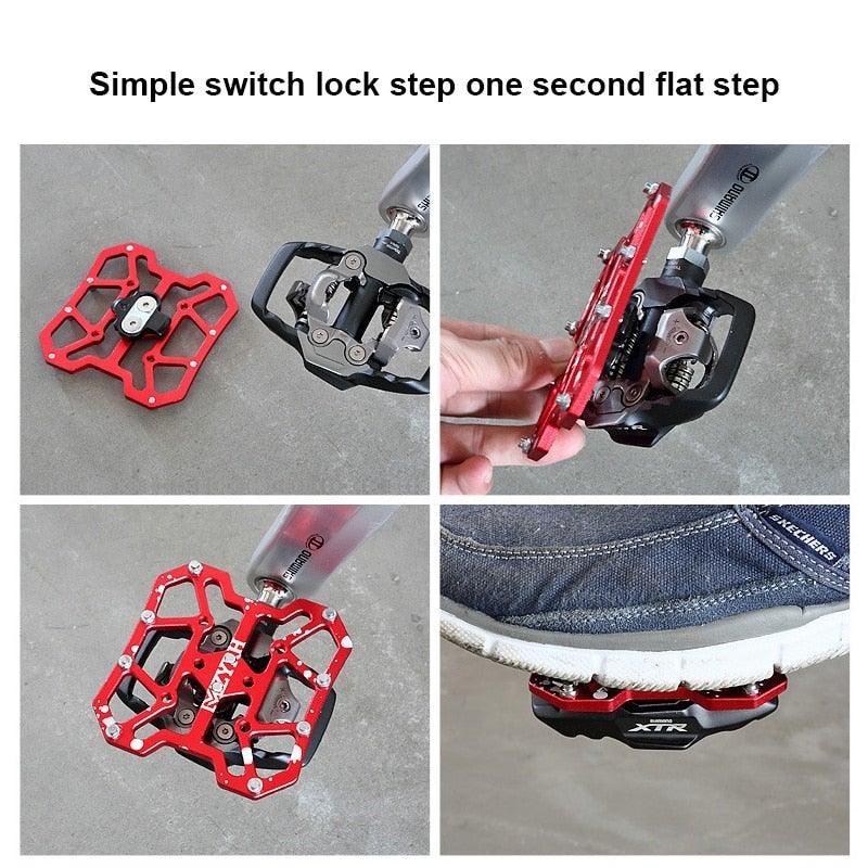 Newest Universal Clipless To Platform Adapters Cleats Pedal For Speed play Bike Cycle Platform Adapter Bicycle Universal Clipless Aluminum Alloy Platform Adapters Cleats Pedal