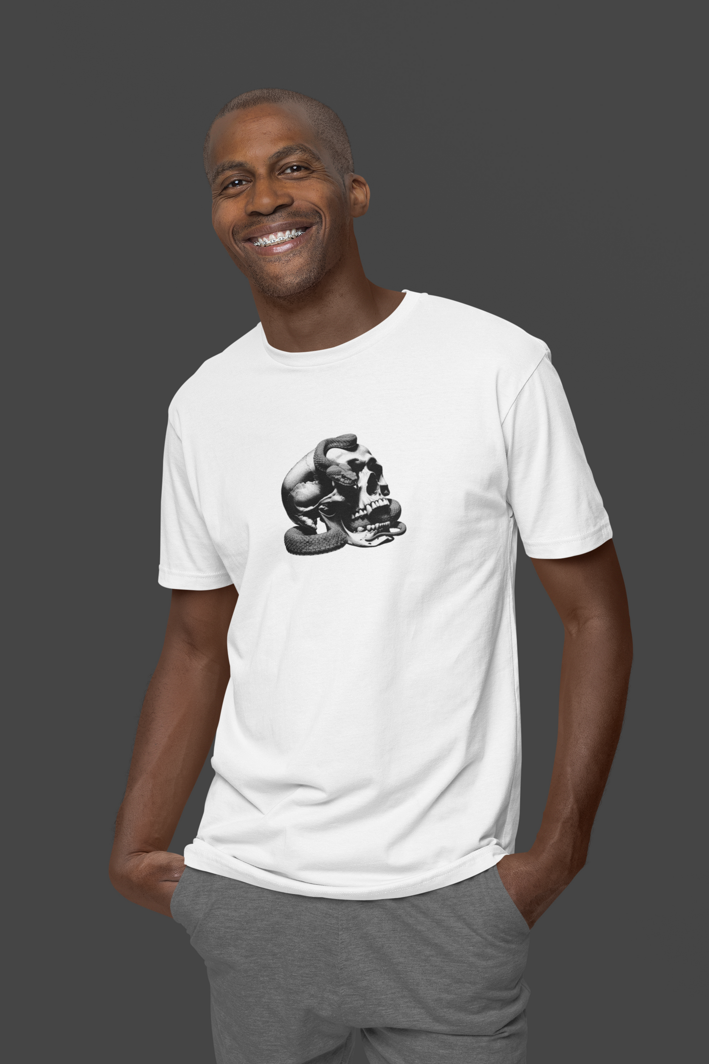 Edgy Snake Skull Graphic Tee