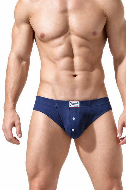 Men's Ribbed Briefs - Breathable  Solid Color Underwear