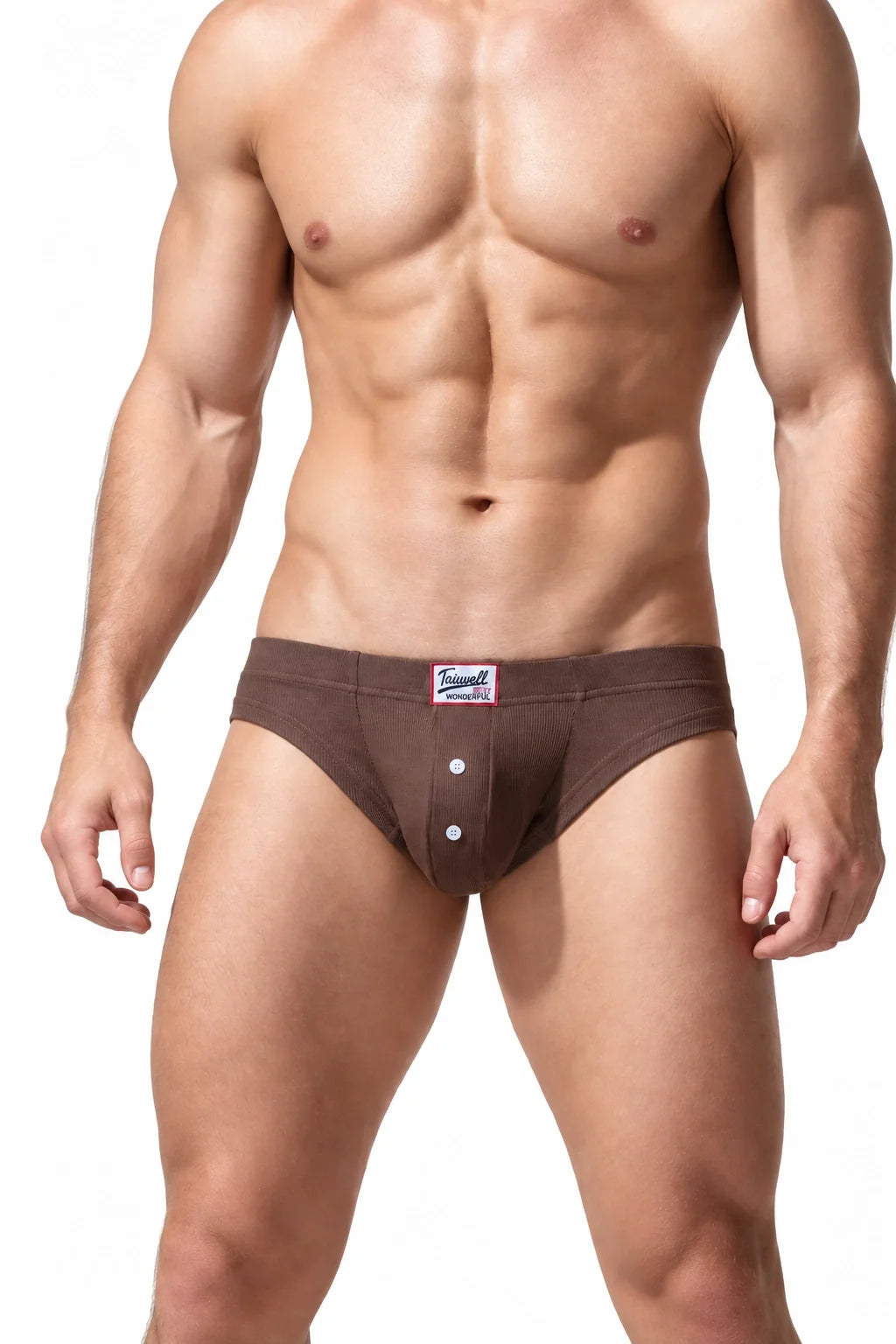Men's Ribbed Briefs - Breathable  Solid Color Underwear