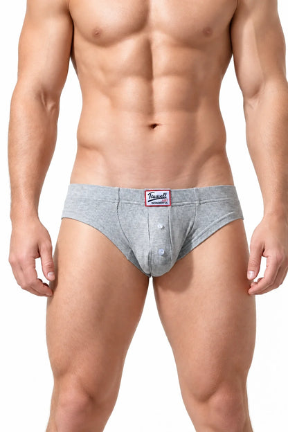Men's Ribbed Briefs - Breathable  Solid Color Underwear