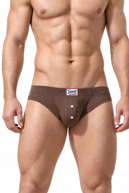 Men's Ribbed Briefs - Breathable  Solid Color Underwear