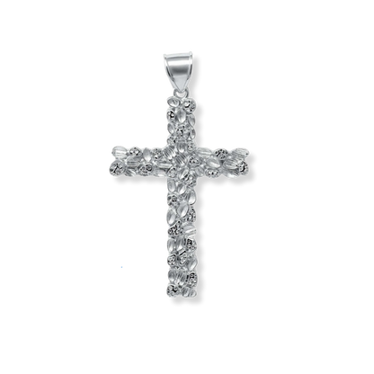 Nugget Cross Pendant Religious 925 Sterling Silver