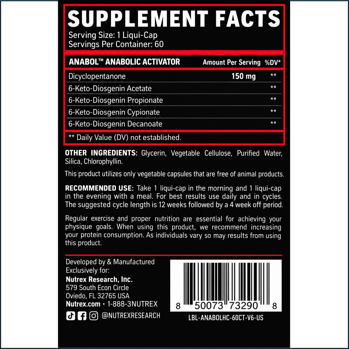 Nutrex Anabol Hardcore, 60 Caps