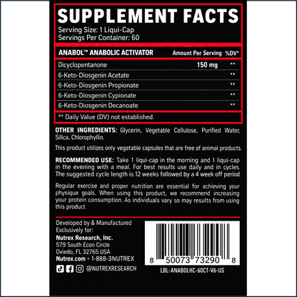 Nutrex Anabol Hardcore, 60 Caps