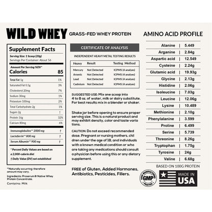 Wholesale case of 6 - Wild Grass-Fed Whey Protein