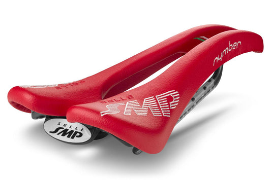 Selle SMP Nymber Saddle with Carbon Rails (Red)