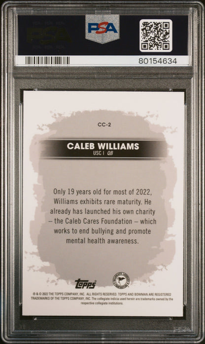 Graded 2022 Bowmans Best University Caleb Williams #CC2 Campus Captains Rookie RC Football Card PSA 10 Gem Mint