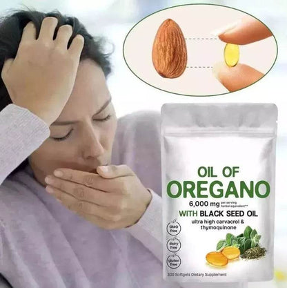 300 Softgels Oil of Oregano with Black Seed Oil
