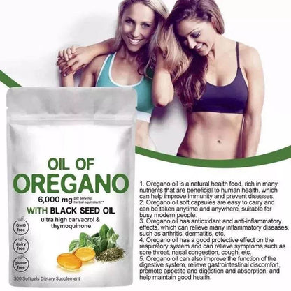 300 Softgels Oil of Oregano with Black Seed Oil